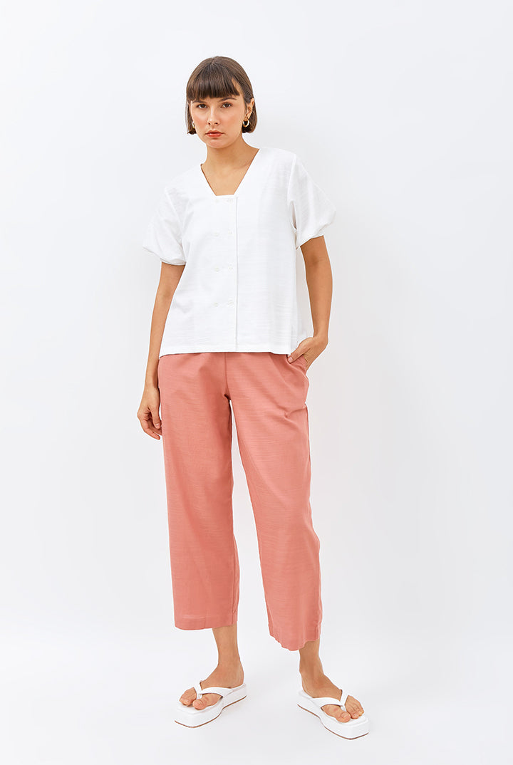 Tori Puff Sleeve Top in White