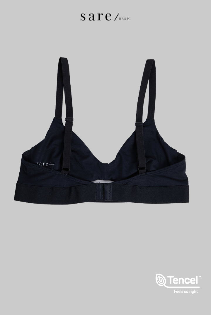 Padma Tencel Triangle Bra in Black