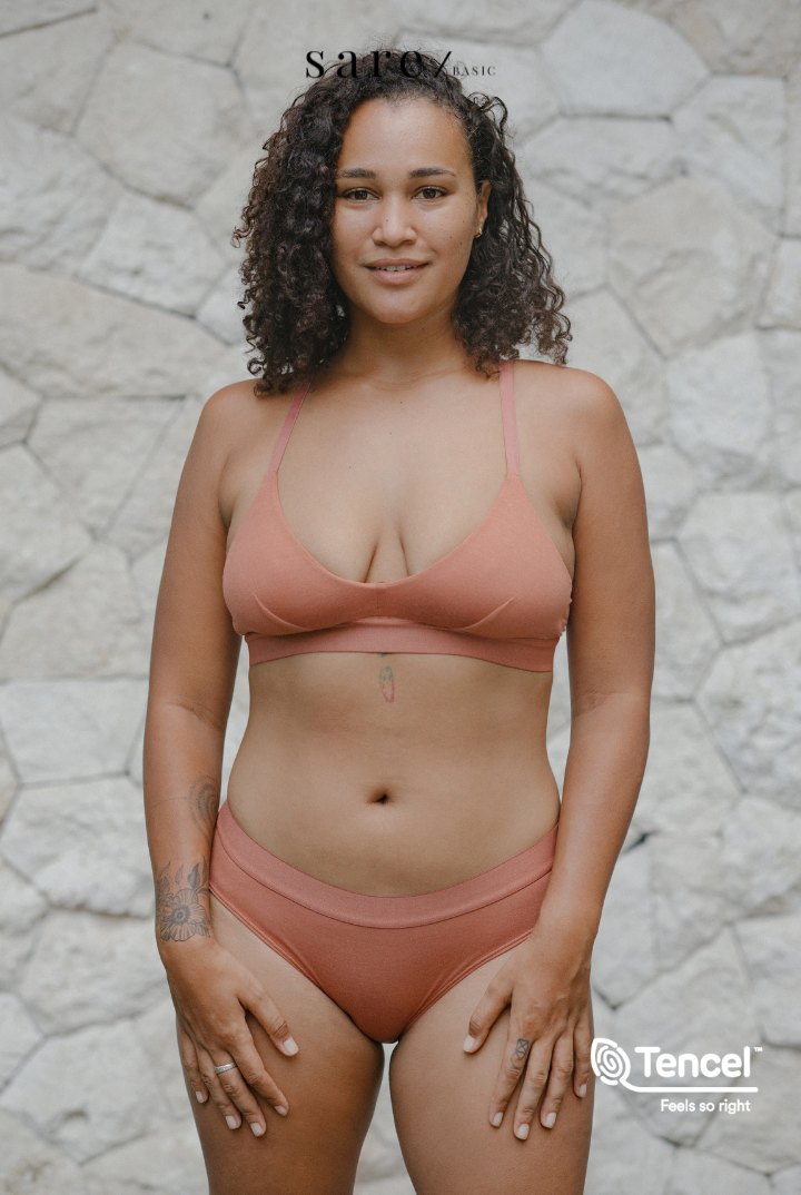 Padma Tencel Triangle Bra in Rosewood