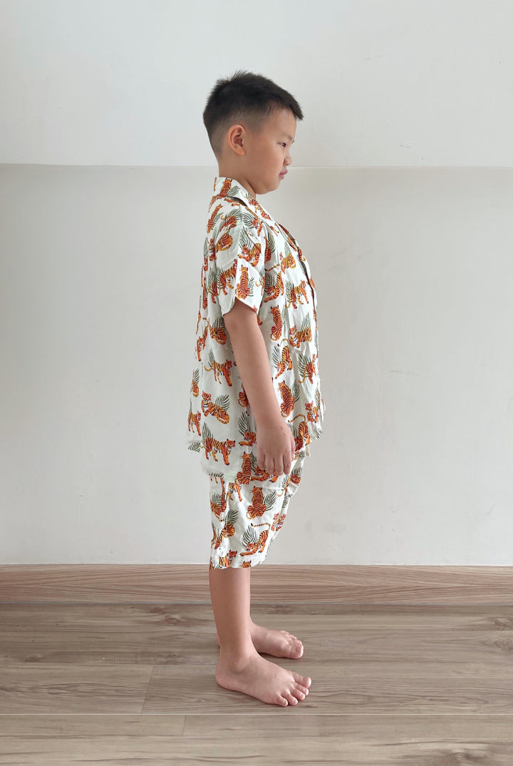 Mappi Mariri Kids Set in Cream Tiger