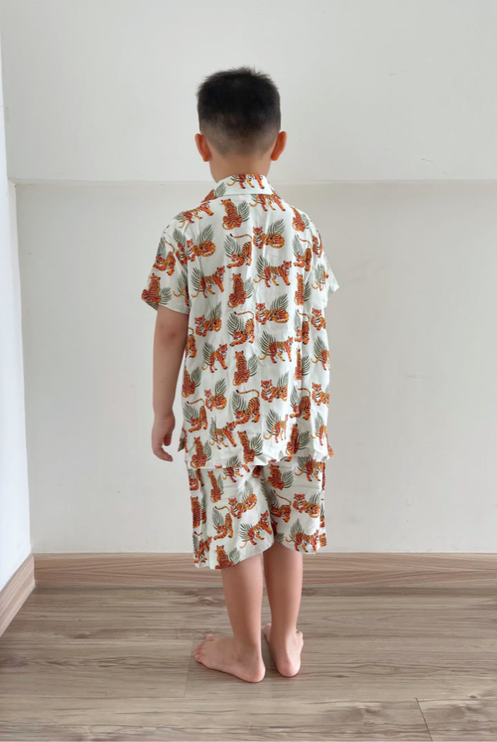 Mappi Mariri Kids Set in Cream Tiger