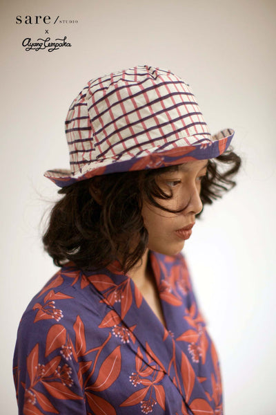 Raha Reversible Bucket Hat in Clove/ Checker