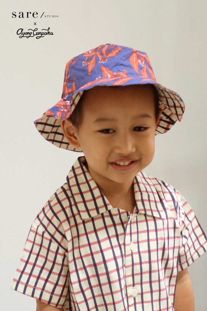 Raha Kids Reversible Bucket Hat in Clove/ Checker